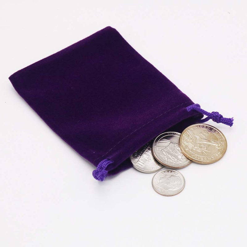 HRX Package Small Velvet Jewelry Bags with Drawstring, 20pcs Velvet Cloth Gift Pouches Purple (3x4 inches) - Image 5
